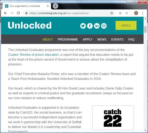 unlockedgrads dot org dot uk our organisation [recommendations] screenshot 22 Sept 2018